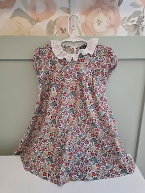 Belati Size 4 Or 4t Smocked Floral Dress with Eyelet Collar Vintage Style